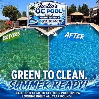Green to Clean Pool Transformation: From a murky green pool to a sparkling summer-ready blue backyard oasis.